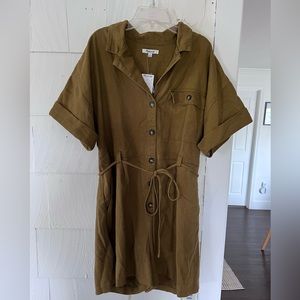 Madewell NWT Belted Safari Romper in Distant Olive Coverall Shorts